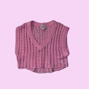 BDG Pink Cropped Knit Vest
